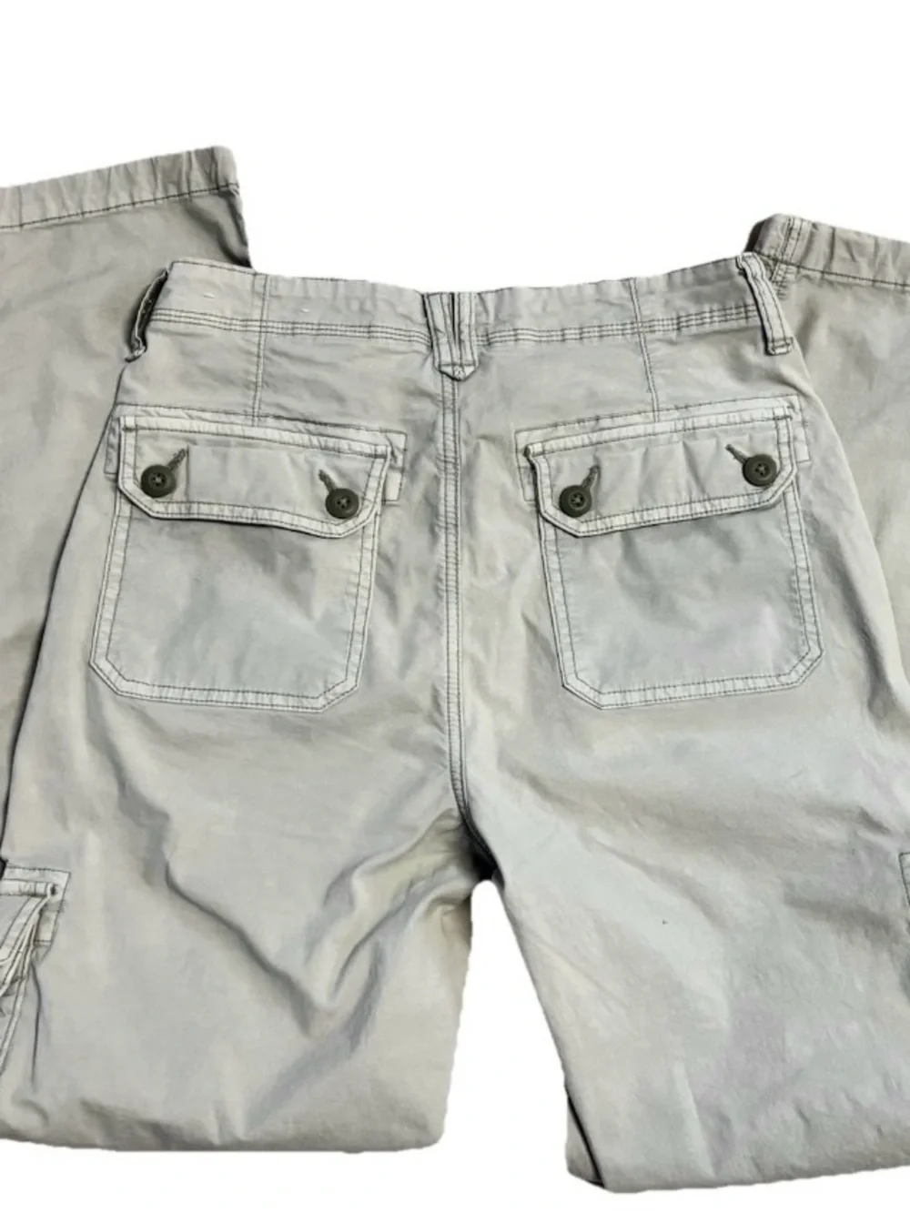 American Eagle Baggy Cargo Pants Green Stretch Utility Size 4 Regular - Picture 4 of 9